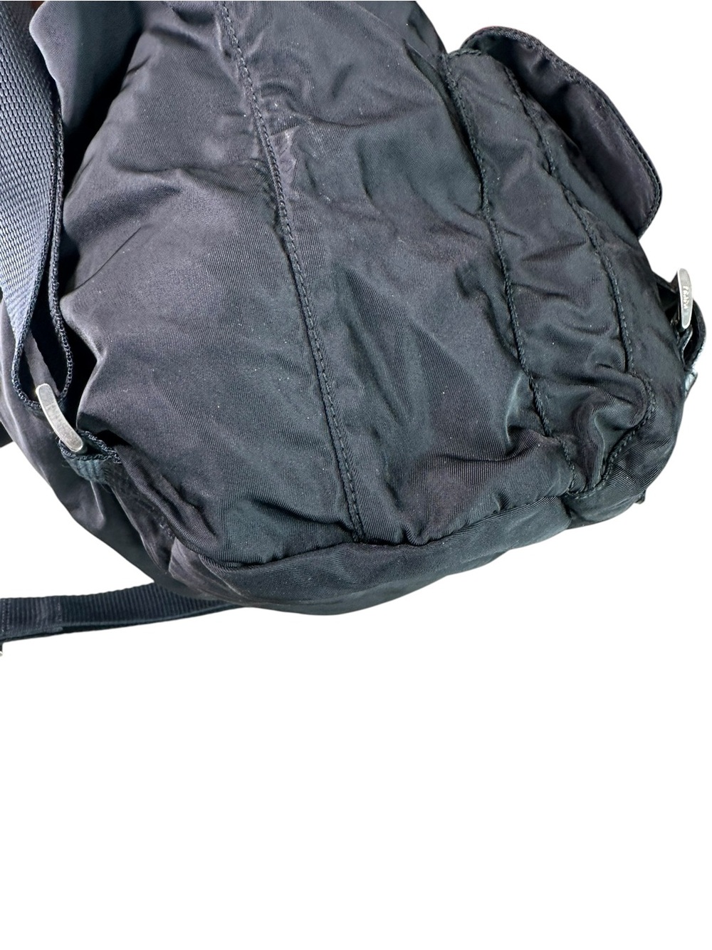 Prada Black Nylon Flap Backpack with Front Pockets - Picture 3 of 12